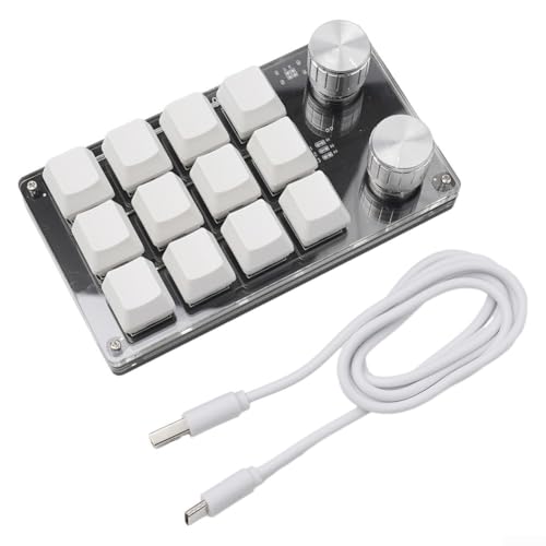 Getdoublerich Programmieren Sie Ihren Arbeitsplatz einfach mit dieser kompakten, mechanischen USB-C-Tastatur mit zwölf Funktionstasten (schwarz) von Getdoublerich