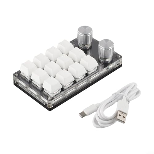 Getdoublerich Programmieren Sie Ihren Arbeitsplatz einfach mit dieser kompakten, mechanischen USB-C-Tastatur mit zwölf Funktionstasten (weiß) von Getdoublerich