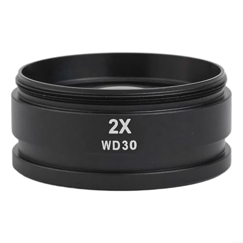Getdoublerich WD165 2X Hilfsobjektiv für Stereo-Zoom-Mikroskope – Mikroskop-Kameraobjektivadapter, 30 mm Arbeitsabstand, kompatibel mit Trinokular/Binokular-Mikroskopen von Getdoublerich
