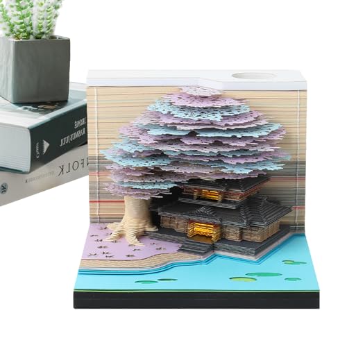 3D Kalender Abreißen | Omoshiroi Kalender | Reißbar Kreative Memo Kalender | 3D Kunst Kalender Haftnotizen Kalender in Papier Schnitzen | Kunst Kalender Papier Schnitzen Geschenk Tischdekoration von Geteawily