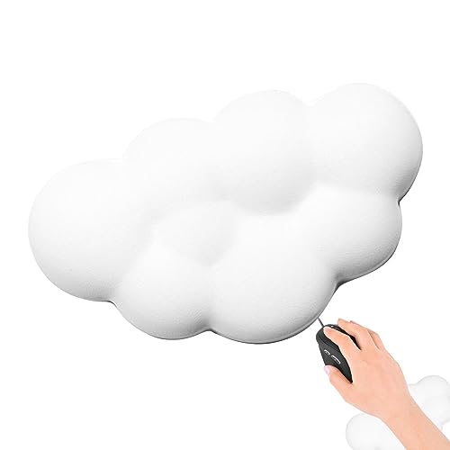 Cloud Handgelenkauflage, ergonomisches Mauspad mit Handballenauflage, PU-Leder-Mauspad mit rutschfester Unterseite für Computertippentlastung Geteawily von Geteawily