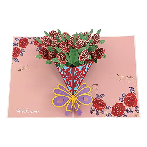Geteawily Nelken-Papierkarte für Grußkarten, mit Papierblumen-Design – Stehende Geburtstagskarte, Dankeskarte für Muttertag, Geburtstag, Weihnachten, Halloween von Geteawily