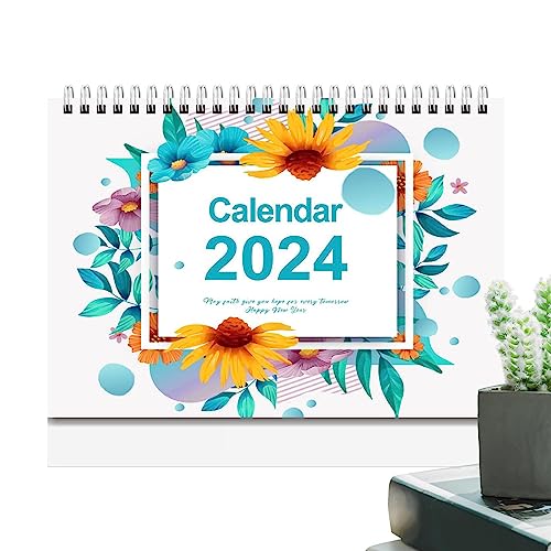 Großer Tischkalender, Englisch Juli 2024 – Dezember 2025, Tischkalender | Metallspule 365 Tage Countdown Stehkalender mit Memo zum Überprüfen des Datums und Notizinhalts Geteawily von Geteawily