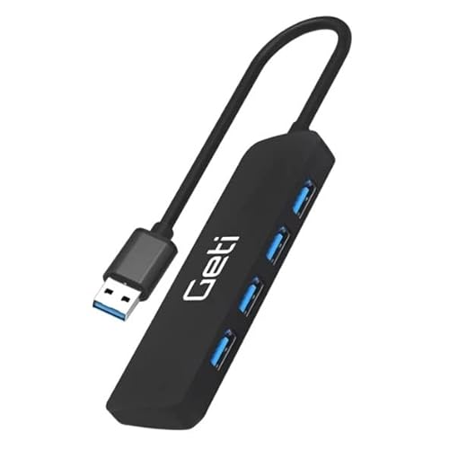 Geti GUH4A 4-Port USB hub USB-A 3.0, 18cm Cable (Black) von Geti