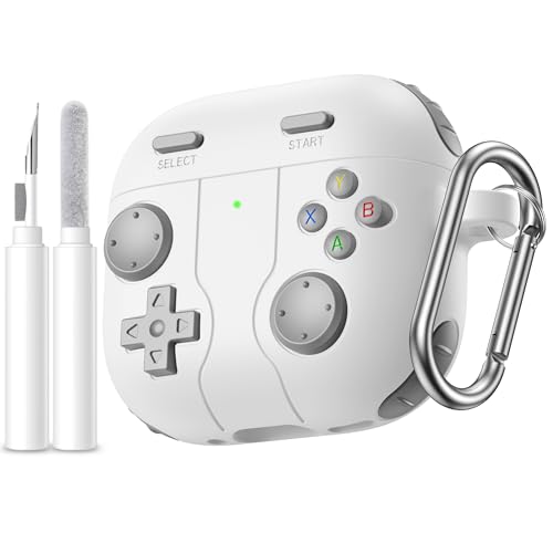 Schutzhülle für AirPods 4 2024, mit Reinigungsset, Schlüsselanhänger, kompatibel mit Apple Airpods 4, niedliche lustige Spielkonsole, stoßfest, Silikon, AirPod 4, für Herren, Jungen, Weiß Schutzhülle für AirPods 4 2024, mit Reinigungsset, Schlüsselanhänger, kompatibel mit Apple Airpods 4, niedliche lustige Spielkonsole, stoßfest, Silikon, AirPod 4, für Herren, Jungen, Weiß von Getino