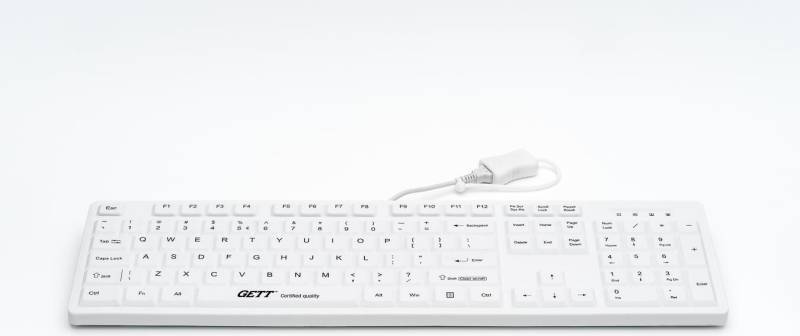 GETT CleanType Easy Protect Tastatur USB QWERTY US International Weiß (KG25220) von Gett