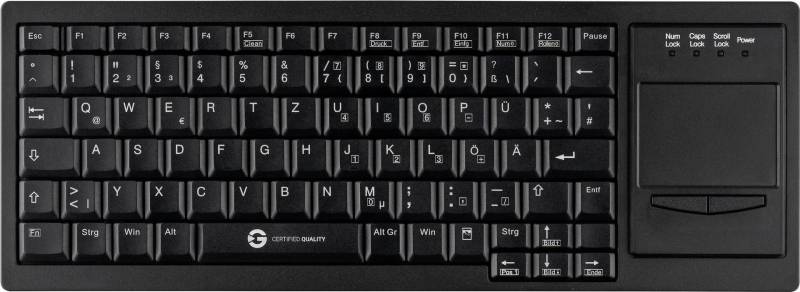 GETT Cleantype Xtra Touch Tastatur mit Touchpad USB Farbe schwarz Layout - GETT Cleantype Xtra Touch Tastatur mit Touchpad USB Farbe schwarz Layout DE (KL30201) von Gett