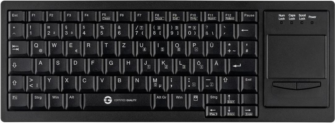 GETT Cleantype Xtra Touch WL kabellose Tastatur mit Touchpad Farbe schwarz Layout - GETT Cleantype Xtra Touch WL kabellose Tastatur mit Touchpad Farbe schwarz Layout DE (KL30213) von Gett