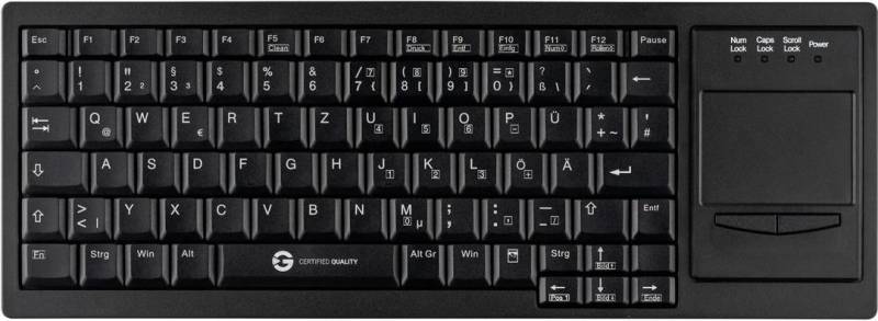 GETT Cleantype Xtra Touch WL kabellose Tastatur mit Touchpad Farbe schwarz Layout - GETT Cleantype Xtra Touch WL kabellose Tastatur mit Touchpad Farbe schwarz Layout DE (KL30213) von Gett