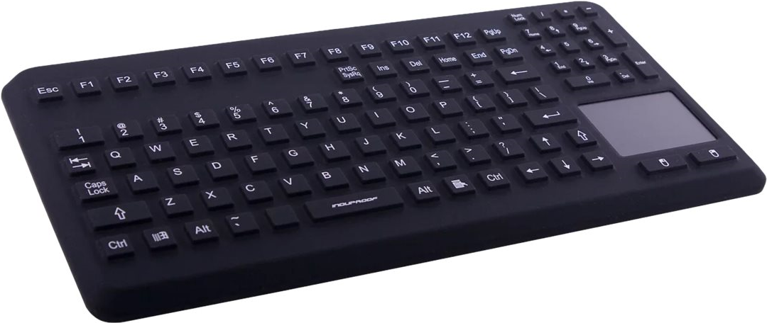 GETT InduProof Advanced silicone keyboard with touchpad and NUM block IP68 desinfectable 104 keys VESA USB colour black Layout DE (KG18216) von Gett