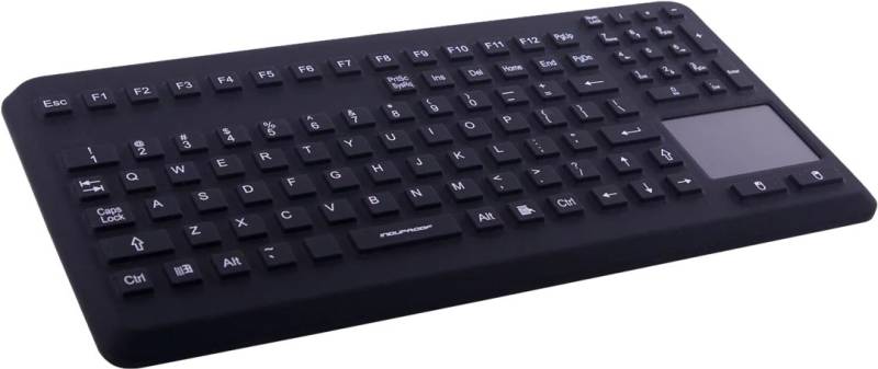 GETT InduProof Advanced silicone keyboard with touchpad and NUM block IP68 desinfectable 104 keys VESA USB colour black Layout DE (KG18216) von Gett