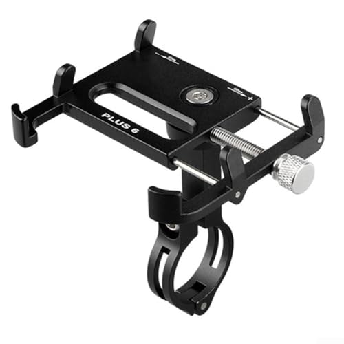 Gettimore Plus6 Handyhalterung Drehbare Halterung für sicheren Gebrauch, Anti-Diebstahl Aluminiumlegierung Design für Fahrräder und Motorräder (Schwarz) von Gettimore