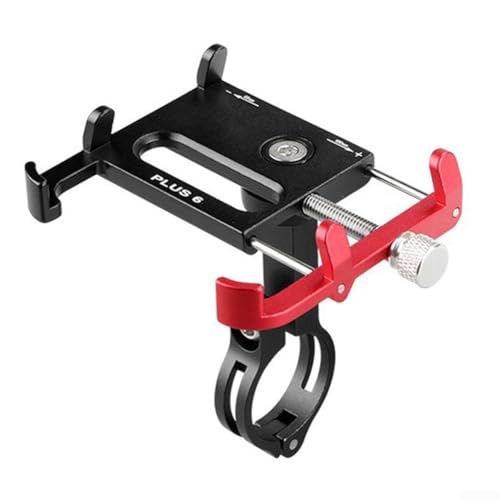 Gettimore Plus6 Handyhalterung Drehbare Halterung für sicheren Gebrauch, Anti-Diebstahl Aluminiumlegierung Design für Fahrräder und Motorräder (Schwarz und Rot) von Gettimore