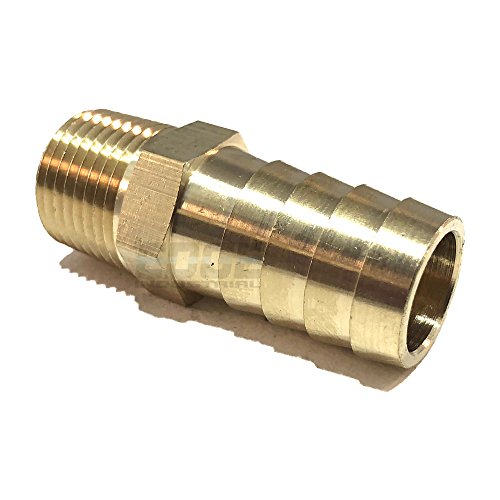 Edge Industrial 5/8" Hose ID to 3/8" Male NPT MNPT Straight Brass Fitting Fuel/AIR/Water/Oil/Gas/WOG (Qty 1) von Getue