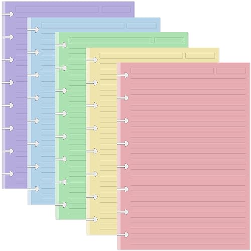 Getvow Liniertes Nachfüllpapier, A5, 100 Blatt/200 Seiten, 5 Farben, 110 g/m², 14 x 20 cm, für Levenger Circa, Arc, Office Depot TUL uvm. Getvow Liniertes Nachfüllpapier, A5, 100 Blatt/200 Seiten, 5 Farben, 110 g/m², 14 x 20 cm, für Levenger Circa, Arc, Office Depot TUL uvm. von Getvow