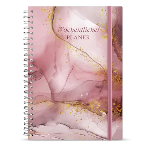 Undatierter Wochenplaner | Terminplaner A5 | wöchentlicher Terminkalender mit To-Do-Liste, großem Notizfeld | 52 Blatt Terminplaner auf Deutsch Ringbuch mit Hardcover, Pink Undatierter Wochenplaner | Terminplaner A5 | wöchentlicher Terminkalender mit To-Do-Liste, großem Notizfeld | 52 Blatt Terminplaner auf Deutsch Ringbuch mit Hardcover, Pink von Getvow