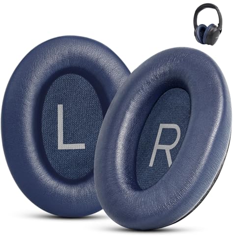 Ersatz-Ohrpolster für Bose QuietComfort 45 (QC45) – GEVO Ohrpolster für QuietComfort SE (QC SE) kabellose Over-Ear-Kopfhörer mit Protein-Leder, Geräuschisolierung, Memory-Schaum (Mitternachtsblau) von Gevo