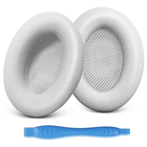 GEVO Ersatz-Ohrpolster für Bose QC45 QC SE QC35 ii QC35, Ohrpolster für Bose QuietComfort 45 35ii 35 Kopfhörer mit Protein-Leder, Geräuschisolierung, Memory-Schaum (weiß) von Gevo