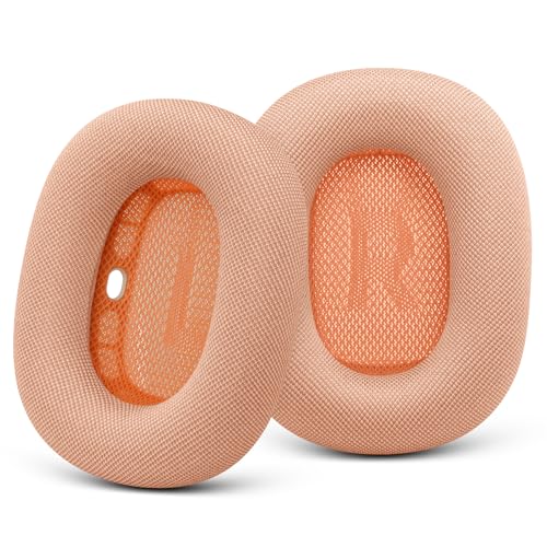 GEVO Verbesserte Ersatz-Ohrpolster für Apple AirPods Max Kopfhörer, Netzstoff-Ohrpolster mit Memory-Schaum und Magnet für AirPods Max, frische Farbe (Orange) von Gevo