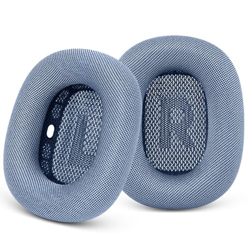 GEVO Verbesserte Ersatz-Ohrpolster für Apple AirPods Max Kopfhörer, Netzstoff-Ohrpolster mit Memory-Schaum und Magnet für AirPods Max (Himmelblau) von Gevo