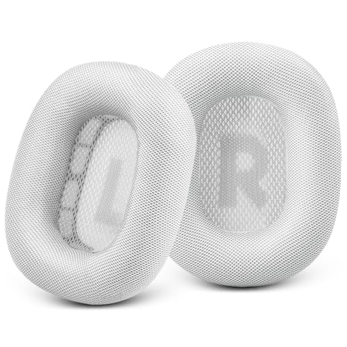 GEVO Verbesserte Ersatz-Ohrpolster für Apple AirPods Max Kopfhörer, Protein-Leder-Ohrpolster mit Memory-Schaum und Magnet für AirPods Max (Silber) von Gevo