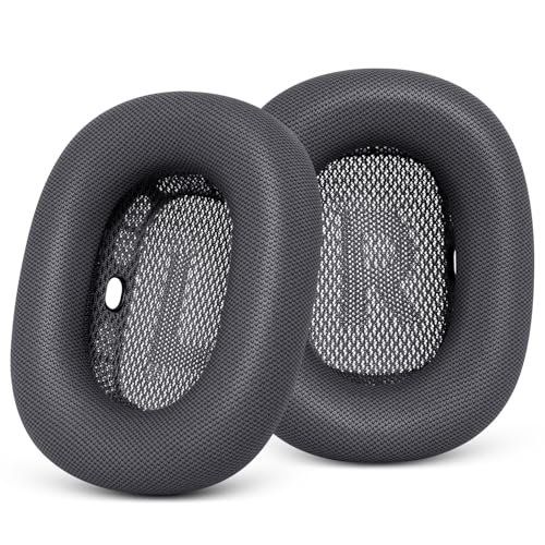 GEVO Verbesserte Ersatz-Ohrpolster für Apple AirPods Max Kopfhörer, Protein-Leder-Ohrpolster mit Memory-Schaum und Magnet für AirPods Max (Space Gray) von Gevo