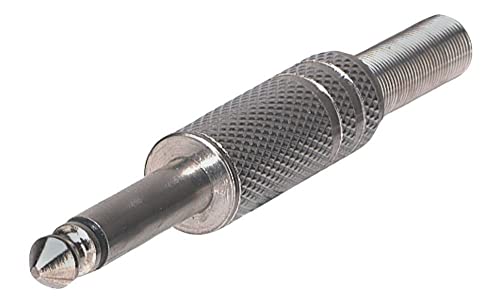 Alpha Audio 191505 Stecker Klinke 6,3 mm Monoklinke, mit Knickschutzspirale, für Kabel bis 6 mm Durchmesser von Gewa