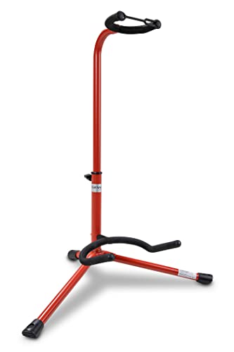 BSX 518051 Klassik Gitarrenständer (höhenverstellbar bis 78 cm, Standfläche 48 x 30 cm) rot von GEWA