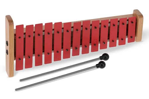 BSX GH13 GH13R Glockenspiele (13 Platten, Tonumfang c''-a''') mit Tasche und Schlägelhalter rot, 847007 von Gewa