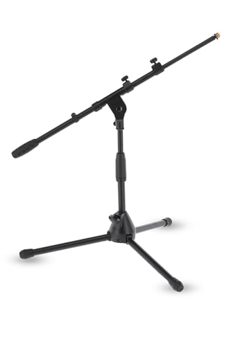 GEWA 900611 kleiner Mikrofonständer MS-20TB - Schwarz - Für Bass Drum/HiHat - Höhenverstellbar 43-65cm - Galgen 50-90cm - Gusssockel - 2,4 kg von Gewa