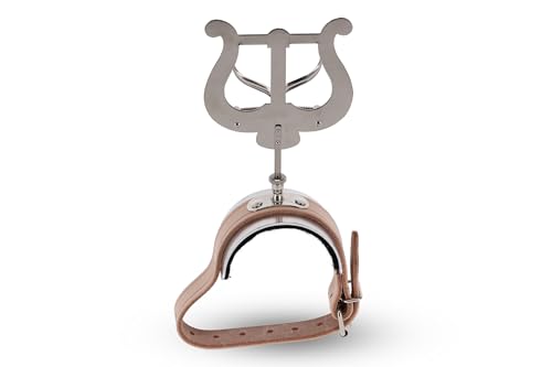 GEWA Marschnotenhalter Flöte - Vernickelt - Große Lyra - 2 Drücker - Lederarmband mit Alu-Platte GEWA Marschnotenhalter Flöte - Vernickelt - Große Lyra - 2 Drücker - Lederarmband mit Alu-Platte von GEWA