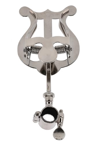 GEWA Marschnotenhalter Trompete - Vernickelt - Kleine Lyra - 1 Drücker - Scharnierring Ø 14 mm von GEWA