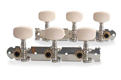 GEWA Mechanik Wandergitarre Satz, vernickelt, Cremefarbene Kunststoffknöpfe GEWA Mechanik Wandergitarre Satz, vernickelt, Cremefarbene Kunststoffknöpfe von GEWA