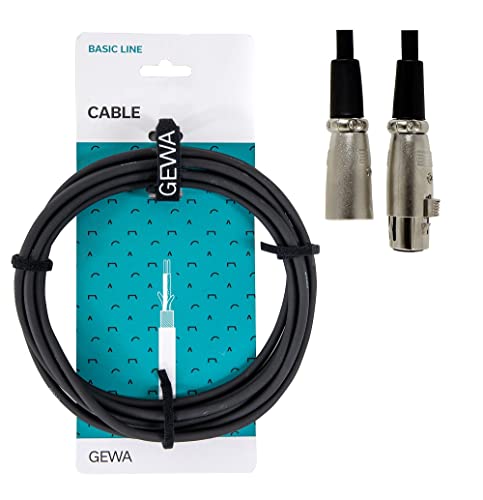 GEWA Mikrofonkabel Basic Line 3m, schwarz, XLR(f) - XLR(m), 190040 von Gewa