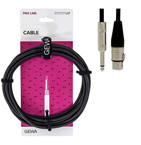 GEWA Mikrofonkabel Pro Line 1,5m, schwarz, XLR(f) - 6,3 mm Monoklinke, 190570 von Gewa