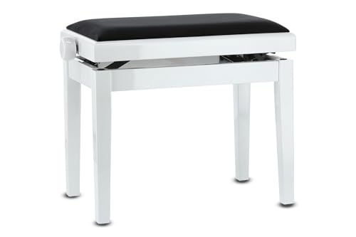 GEWA Pianobank Deluxe Weiß Hochglanz (leichtgängige Höhenverstellung über präzise Scherenmechanik, aus qualitativem Massivholz, langlebig und robust, hohe Bruchlast) GEWA Pianobank Deluxe Weiß Hochglanz (leichtgängige Höhenverstellung über präzise Scherenmechanik, aus qualitativem Massivholz, langlebig und robust, hohe Bruchlast) von GEWA