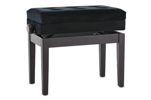 GEWA Pianobank Deluxe Compartment (Massivholz, Bruchlast von 2 Tonnen, Sitzfläche von 52x30 cm, präzise Scherenmechanik, Höhe von 48 bis 57 cm), rosenholz matt von Gewa