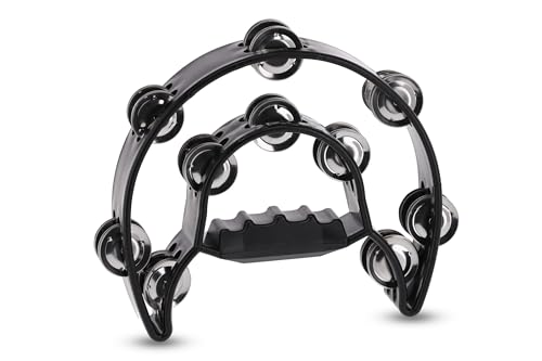 GEWA Schellenring Halbmond - 20-Paar verchromte Schellen - Zweireihig - Farbe schwarz von Gewa