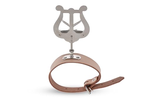GEWA Marschnotenhalter Flöte - Vernickelt - Mittelgroße Lyra - 2 Drücker - Breites Lederarmband von GEWA
