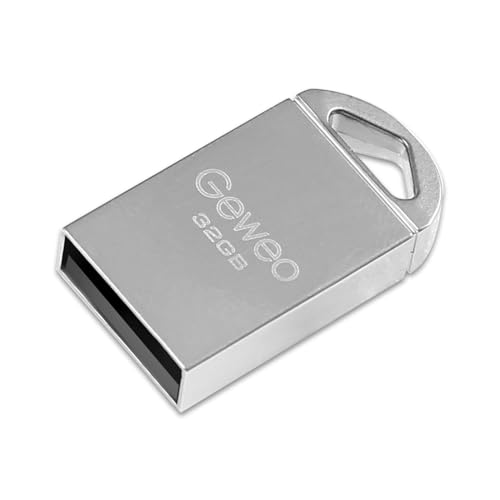 USB Stick 32GB 2.0, Mini Speicherstick 32GB USB 2.0 Pen Drive Tragbar USB-Stick 32GB für PC, Laptop, TV, Lautsprecher, Auto, Externer Datenspeicher etc.(Silber) von Geweo