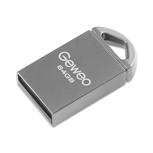 USB Stick 64GB 2.0, Mini Speicherstick 64GB USB 2.0 Pen Drive Tragbar USB-Stick 64GB für PC, Laptop, TV, Lautsprecher, Auto, Externer Datenspeicher etc.(Grau) von Geweo