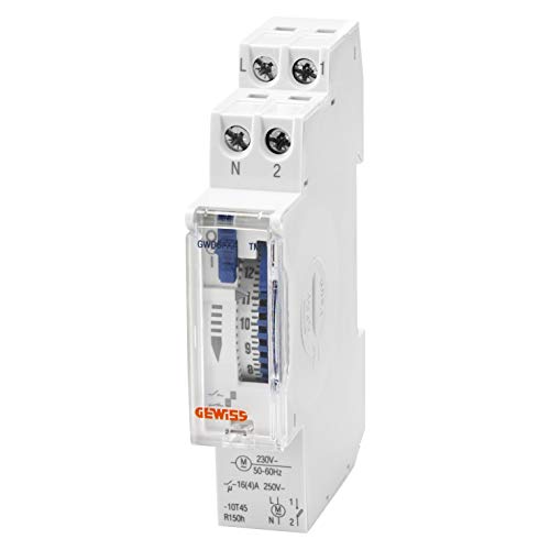 Analoge Tageszeitschalter – mit Reserve 150 Stunden – 1 Kontakt NO – 1 Modul Analoge Tageszeitschalter – mit Reserve 150 Stunden – 1 Kontakt NO – 1 Modul von Gewiss