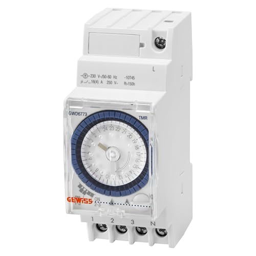 GEWISS Analoge Tageszeitschalter – mit Reserve 150 Stunden – 1 Wechselkontakt – 2 Module von Gewiss