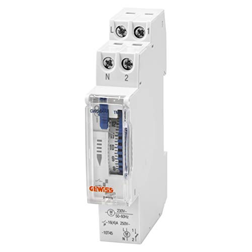 GEWISS Zeitschaltuhr Analog 24h - 1 Schließer NA - 16A/230VAC - 1 DIN-Modul - ohne Batterie für Stromausfall - GWD6771 GEWISS Zeitschaltuhr Analog 24h - 1 Schließer NA - 16A/230VAC - 1 DIN-Modul - ohne Batterie für Stromausfall - GWD6771 von Gewiss