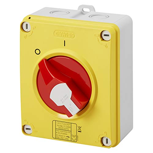 Trennschalter – HP – Notfall – aus isolierendem Gehäuse – 32 A 2P – Griff rot wasserdicht – IP66/67/69 von Gewiss
