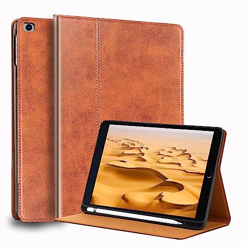 Gexmil Leder Hülle für iPad Mini 5./4. Generation 2019/2015 7,9 Zoll Echt Leder Cover mit Stylus Halter Stoßfest rutschfest,Automatischer Schlaf/Aufwachen,Einstellbarer Ständer, Braun von Gexmil