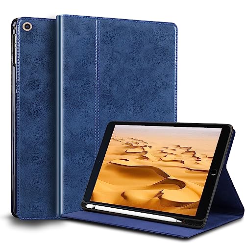 Gexmil Leder Hülle für iPad 10,2 Zoll 9./8./7. Generation 2021/2020/2019 Echt Leder Cover mit Stylus Halter Stoßfest rutschfest,Automatischer Schlaf/Aufwachen,Einstellbarer Ständer,Blau Gexmil Leder Hülle für iPad 10,2 Zoll 9./8./7. Generation 2021/2020/2019 Echt Leder Cover mit Stylus Halter Stoßfest rutschfest,Automatischer Schlaf/Aufwachen,Einstellbarer Ständer,Blau von Gexmil