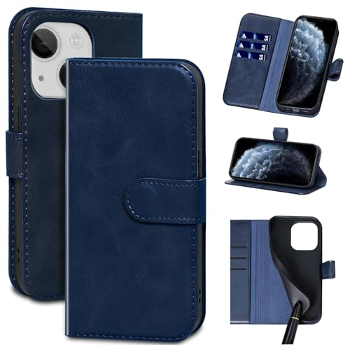 Gexmil Leder Hülle für iPhone 15 6.1 Inch,Echtes Leder/Standfunktion/Stoßfeste/Kartenfach/Klappbar,Flip Wallet Handyhülle Cover,Öl Wachs Blau Gexmil Leder Hülle für iPhone 15 6.1 Inch,Echtes Leder/Standfunktion/Stoßfeste/Kartenfach/Klappbar,Flip Wallet Handyhülle Cover,Öl Wachs Blau von Gexmil