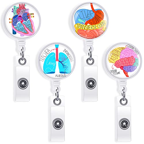 4 Pack Badge Reels Heart Brain Retractable ID Clip Holder Funny Cardiology Cardiac Medical MD RN Nurse Name Tag ID Clips for Badges Nursing Student Doctor Assistant Work Gifts Supply 4 Pack Badge Reels Heart Brain Retractable ID Clip Holder Funny Cardiology Cardiac Medical MD RN Nurse Name Tag ID Clips for Badges Nursing Student Doctor Assistant Work Gifts Supply von Geyee