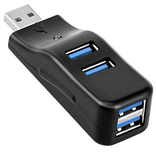 USB Hub, USB 3.0 Splitter 4 Port Portable Adapter USB Multiple Plug USB Distributor Lead Adapter for PC Laptop Desktop (Black) von Gezezuee